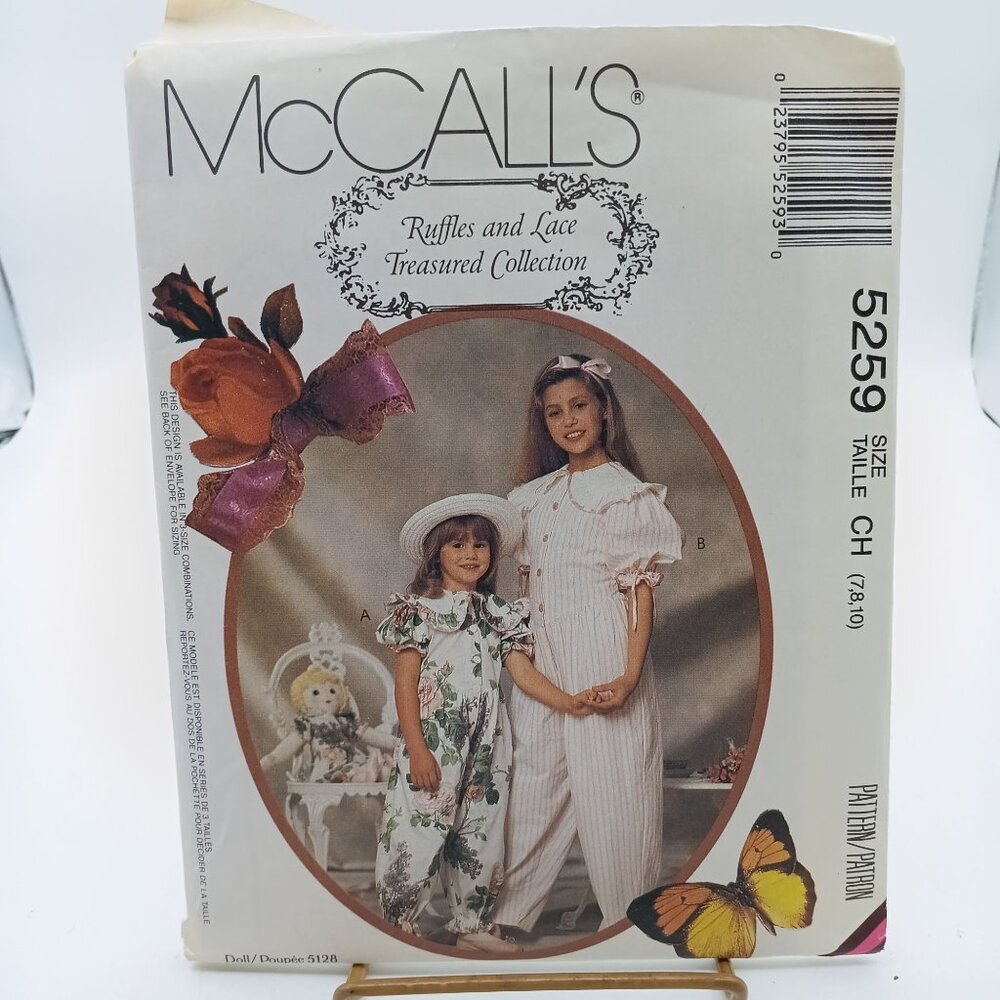 McCall's 5259 Ruffles & Lace Treasured Collection Size CH (7-8-10) Children's